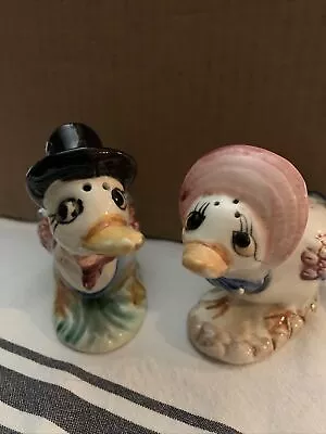 Vintage Goose/Duck Mr. And Mrs. Salt And Pepper Shaker Set MCM Japan  • $6.99