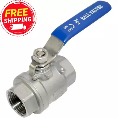 316 Stainless Steel 3/4  Full Port Ball Valve With Blue Vinyl Handle NPT Female • $14.50