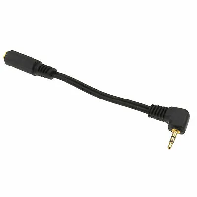 Gold 2.5mm Right Angled Stereo Jack To 3.5mm Jack Socket Audio Adapter Cable • £2.60