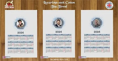 2024 Music Act  Calendar Tea Towel 100% Cotton Ideal Gift Cliff Elvis Bon Jovi • £9.50