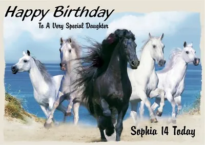 Personalised Horse Birthday Card Any Name/age/relation • £2.99