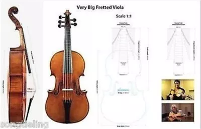 Hand Made Big 5 String Viola 17 7/8  Fretted Viola (455mm) Powerful Sound #14567 • $719.10