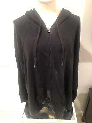 Merona Womens Zip Hooded Jacket Sweatshirt Size 3 Black • $10
