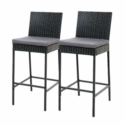 $226.95 • Buy Gardeon Set Of 2 Outdoor Bar Stools Dining Chairs Wicker Furniture