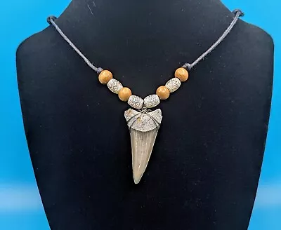 Gorgeous 1.25  Mako Shark Tooth On Handmade Adjustable Neckalce • $32