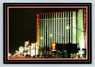 Postcard NV Las Vegas Nevada Tropicana Hotel Casino Night To Be Demolished AJ2 • $4.99