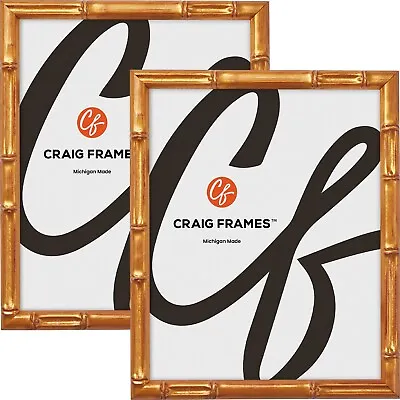 Vintage Tropical Bamboo Gold Picture Frames 0.625  Wide Common Sizes 2-Pack • $46.99