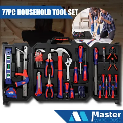 77PCS General Purpose Tool  Home Repair Tool Kits Mechanic Tool Set  AU Seller • $75.11