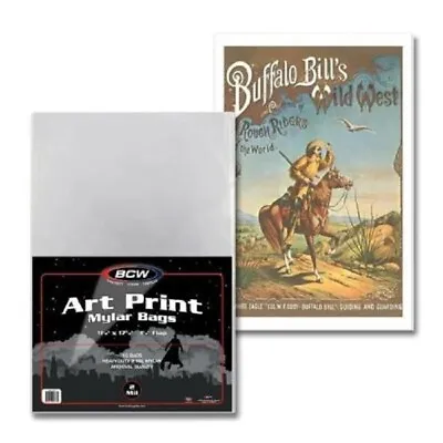 10 BCW 11x17 Art Print Mylar Bags 2 Mil Archival Polyester For Documents Storage • $30.70