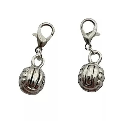 2 Pcs Volleyball Clip On Charm Volleyball Charm Zipper Pull Purse Charm Sport Lo • $14.21