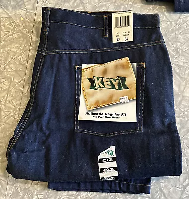 Vintage Key USA Mens Blue Denim Jeans Work Pants 42W 34L NOS New NWT • $30