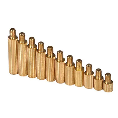 £1.46 • Buy M2 Solid Brass Female -Male Threaded Rod Bar Studs Round Standoff Spacers Column