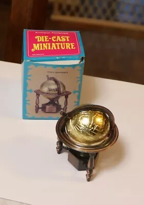 Vintage Die Cast Gold Colored Globe Pencil Sharpener In Box • $14.99