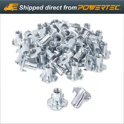 POWERTEC QTN1102 - 4 T 50 Pack | Pronged Tee Nut ? Inch-20 & 9/16-Inch • $11.99