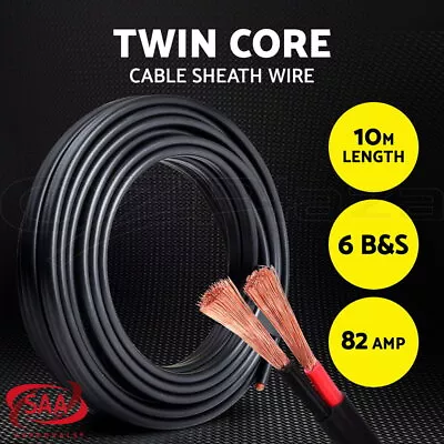 6B&S Twin Core Wire Electrical Cable Electric Extension 10M Car 450V 2 Sheath • $81.95