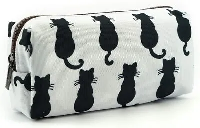 Cute Black Cat Pencil Case Pouch Teacher Gift Gadget Bag Make Up Case Cosmeti... • £12.57