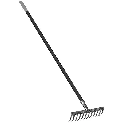 Garden Rakes With Handle For Leaves Lawn Heavy Duty Soil Leaf Rake Carbon Steel • £13.99