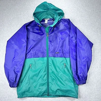 Vintage K-Way International Windbreaker Jacket Size Large Purple Green Full Zip • $21.24
