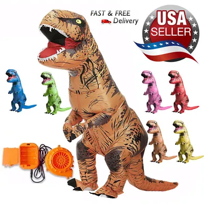 T-REX Dinosaur Inflatable Costume Adult Suit Outfit For Halloween Cosplay Party • $38.99