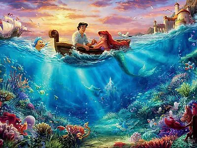 Ceaco Thomas Kinkade Disney Dreams - The Little Mermaid Falling In Love 750 Piec • $33