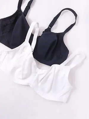 Ex M&S Underwired Bra Cool & Comfortable Cotton Rich Non-Padded Full Cup A-D • £5.95