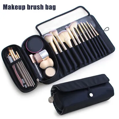 Makeup Bag Cosmetics Brush Case Organizer Storage Box Travel Roll Up Pouch Gift • $16.89