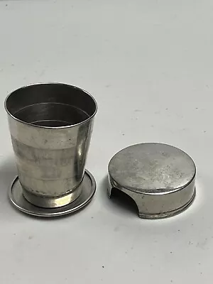 Collapsible Telescoping Metal Drinking Cup Kansas And Oklahoma Train Vintage • $40