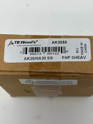 $14.99 • Buy Tb Woods Ak3058 5/8  Fixed Bore 1 Groove Standard V-Belt Pulley 3.05 New