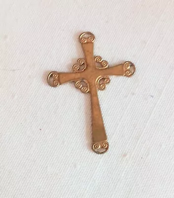 Vintage Gold Tone Religious Crucifix Cross Pendant • $0.99