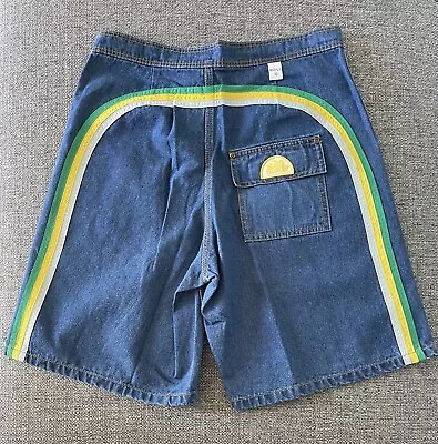 NWOT! Sundek Size 32 Jean Denim Rainbow Beach Shorts Back Pocket • $50