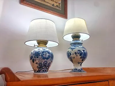 Two Antique/vintage Delft Blue Lamps From Early 1900s • $240