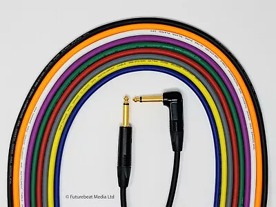 £17.85 • Buy Van Damme Pro Grade Guitar Cable Gold Neutrik Straight To Right Angle Jack Plugs