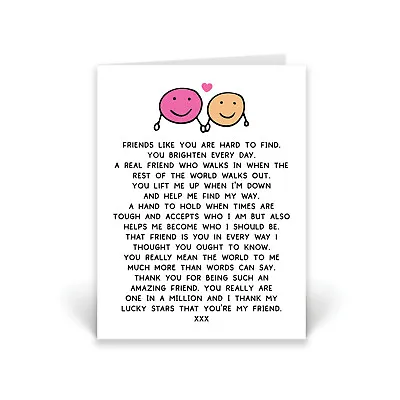 £2.99 • Buy Card For Best Friend Birthday Christmas Thank You Friendship Bestie Quotes CD481