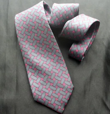 Vintage HERMES Basket Weave Monkey Fist Knot Silk Tie 966 SA • $69.99