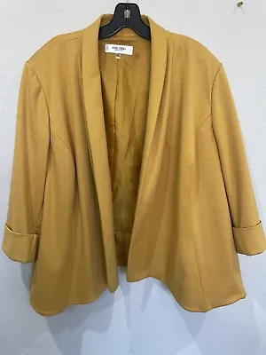 Jones Studio Separates Blazer 20W Mustard Yellow Jacket Plus Size Top Cardigan • $29.99