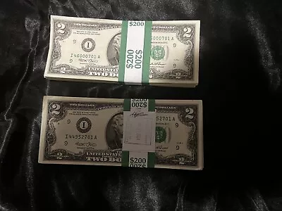 200 ($2) TWO DOLLAR BILLS UNCIRCULATED SEQUENCIAL - Face Value $400.00 • $540