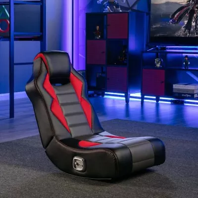 X Rocker Flash LED Audio Floor Rocker Gaming Chair Red/Black 30.5 X 17.5 X 26. • $125