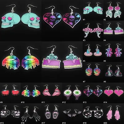 Gothic Acrylic Earrings Pair Emo Pastel Goth Punk Rock Ladies Womens Jewellery • £3.99