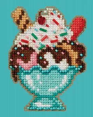 Ice Cream Sundae Spring Bouquet 2024 Mill Hill Counted Glass Bead Kit W/Treasure • $9.49