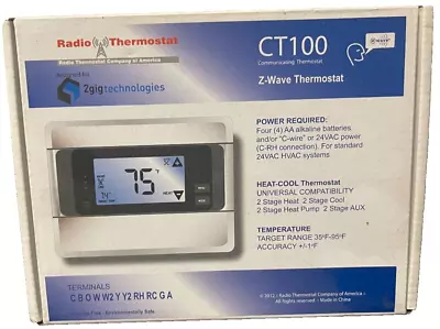 Brand New 2GIG CT100 Z-Wave Programmable Thermostat • $104.99