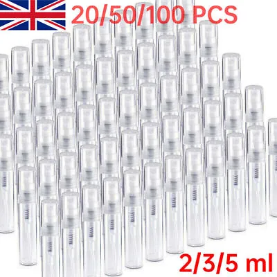 2/3/5ml Clear Plastic Spray Bottle Perfume Atomiser Filling Refillable Sample • £5.57