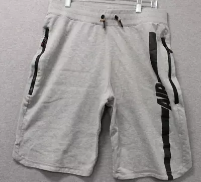 Nike Mens Athletic Shorts Gray Black Elastic Drawstring Waist Pockets Size M • $14