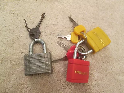 Vintage Lot Of (2) Mini Pad Lock With Keys Slaymaker Padlock With Key • $12