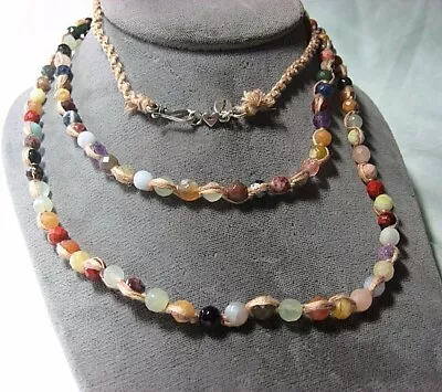 CHAN LUU Sterling Silver And Mixed Mineral Necklace  45 1/2” Long • £73.28