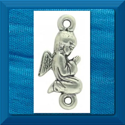£4.36 • Buy ANGEL With Fatima Stamp On Back OUR FATHER BEADS 6pcs ROSARY MAKING Parts ITALY 