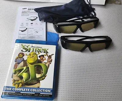 Samsung 3D Glasses Starter Kit  3D Shrek 1 To 4 In Blue-ray 2 Active 3D Glasses • $29.89