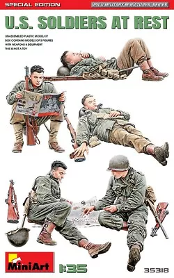 Miniart 1:35 Scale Model Kit  - US Soldiers At Rest (Sepcial Edition) MIN35318 • £11.66