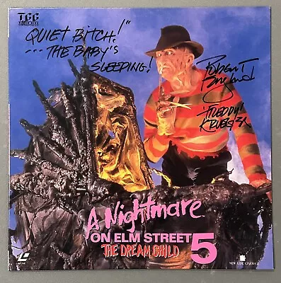 A Nightmare On Elm Street 5 Signed Laserdisc Freddy Krueger Robert Beckett COA • $349.99