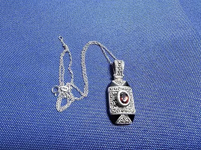 Grandma Grabe's Beautiful Vintage 925 Sterling Silver Marcasite Red Necklace • $3