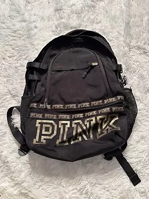 Backpack Victoria Secret Black And Gold • $13